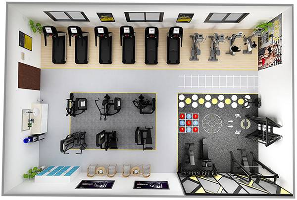 120平方健身房配置方案-广西谈求吧体育健身器材有限公司